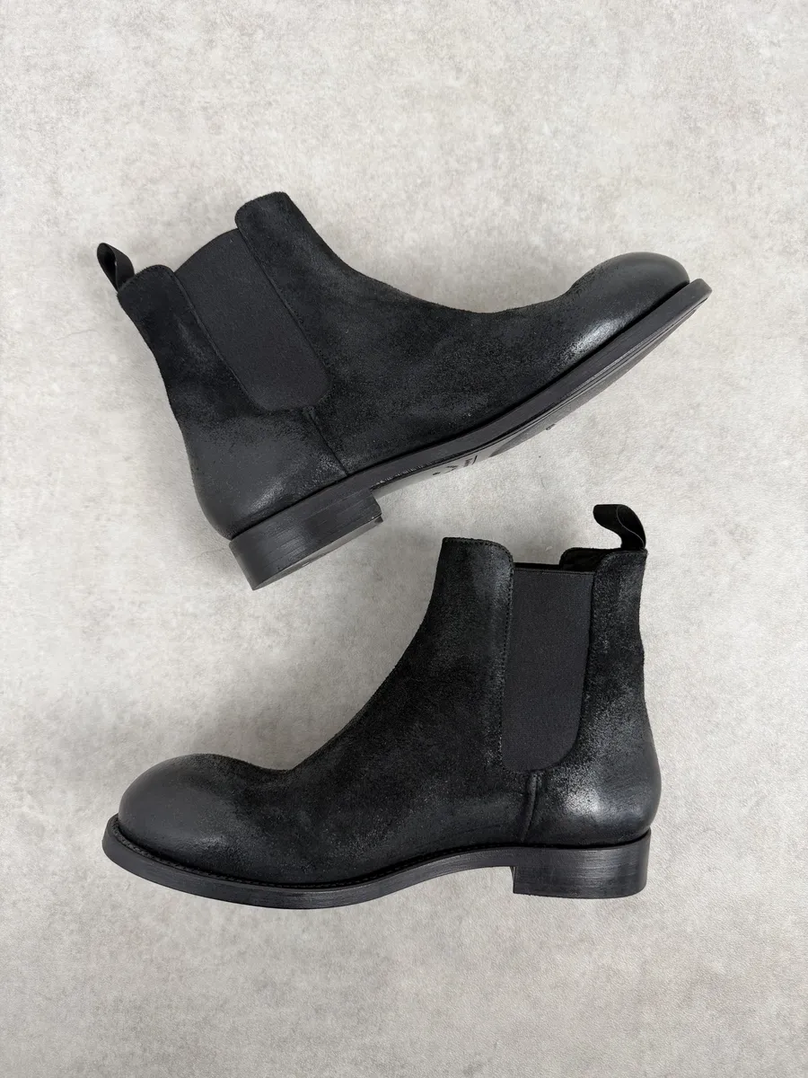 The Last Conspiracy GoodYear Black Eroded Leather Boots - Image 8