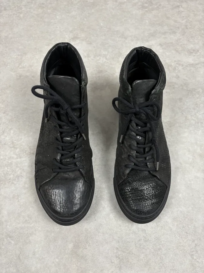 The Last Conspiracy Horse Hide High Top Black Sneakers - Image 2