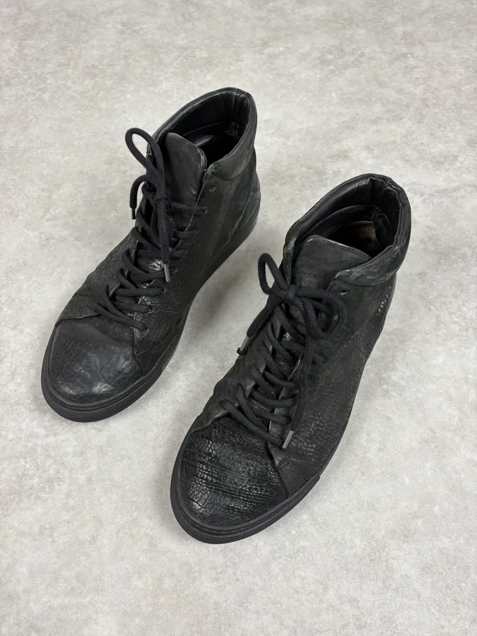 The Last Conspiracy Horse Hide High Top Black Sneakers - Image 3