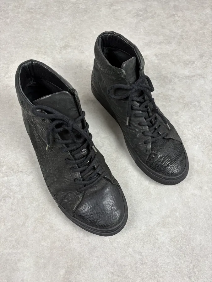 The Last Conspiracy Horse Hide High Top Black Sneakers - Image 4