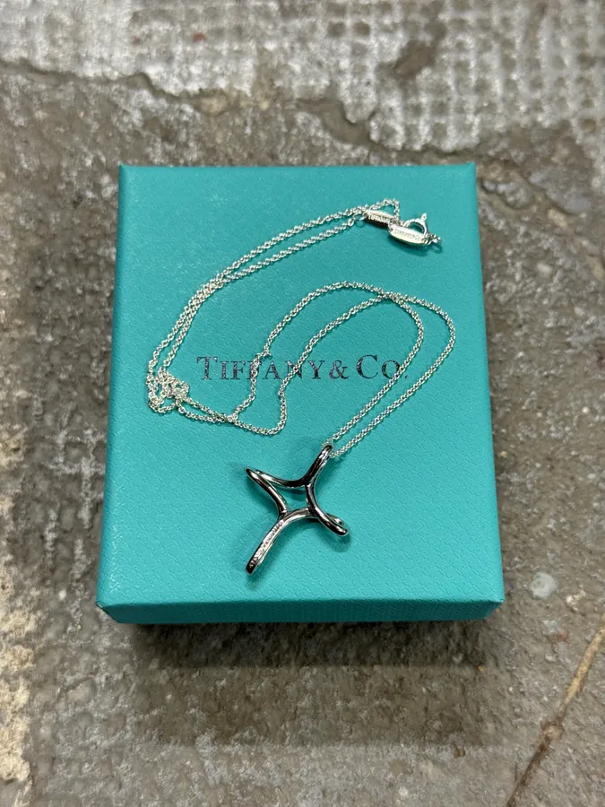 Tiffany & Co. Infinity Cross Silver Pendant Necklace