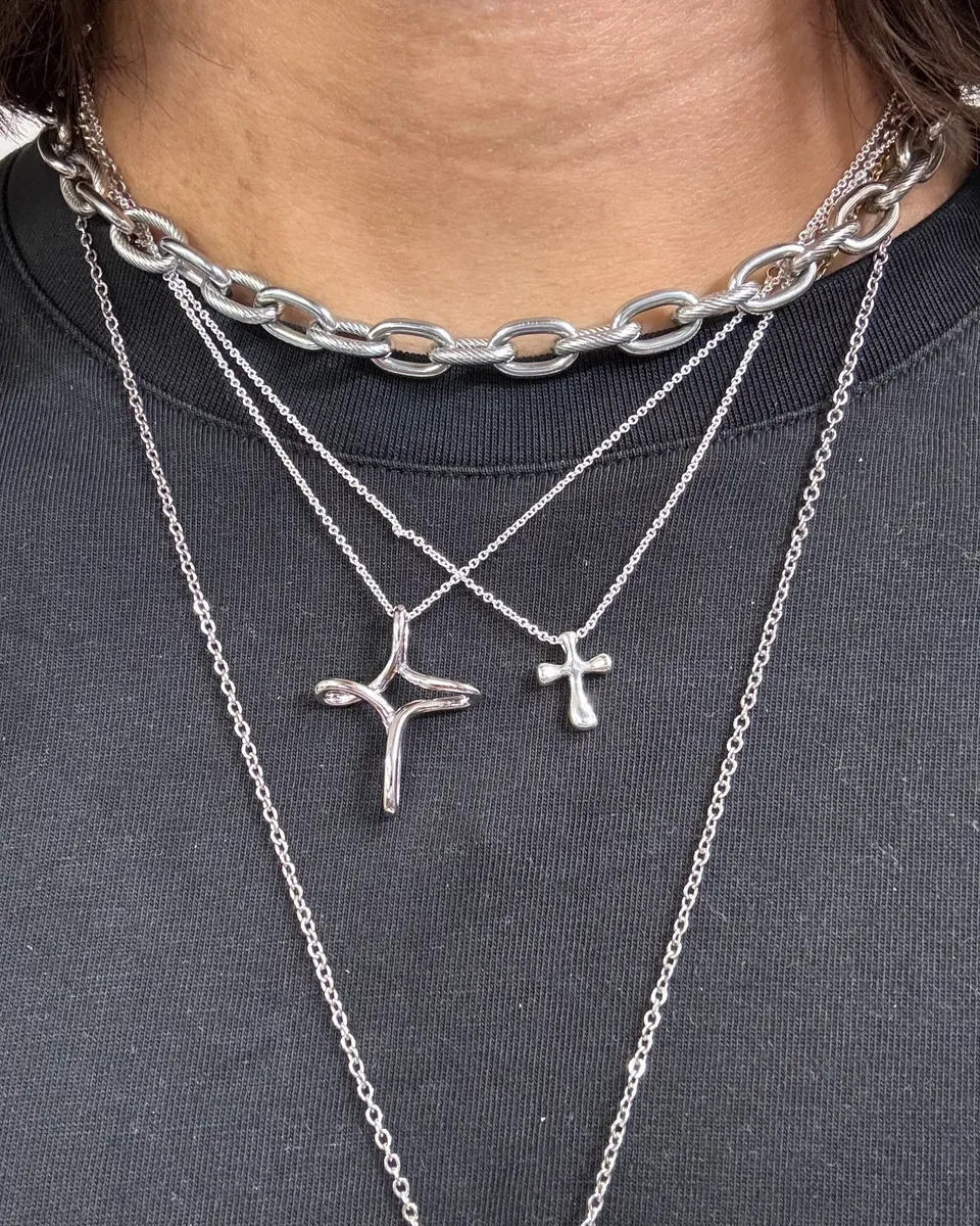 Tiffany & Co. Infinity Cross Silver Pendant Necklace - Image 2