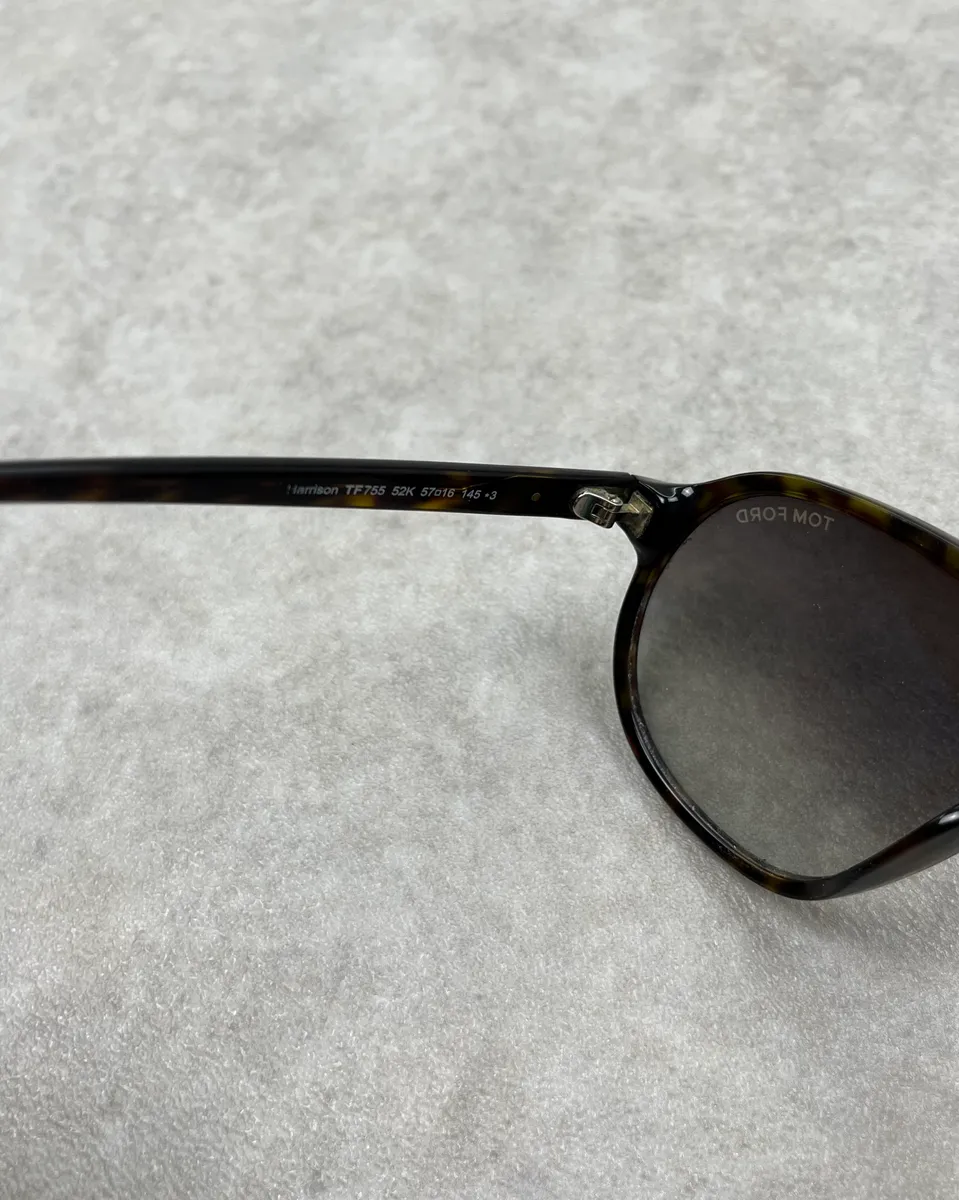 Tom Ford Brown Acetate Aviator Sunglasses - Image 8