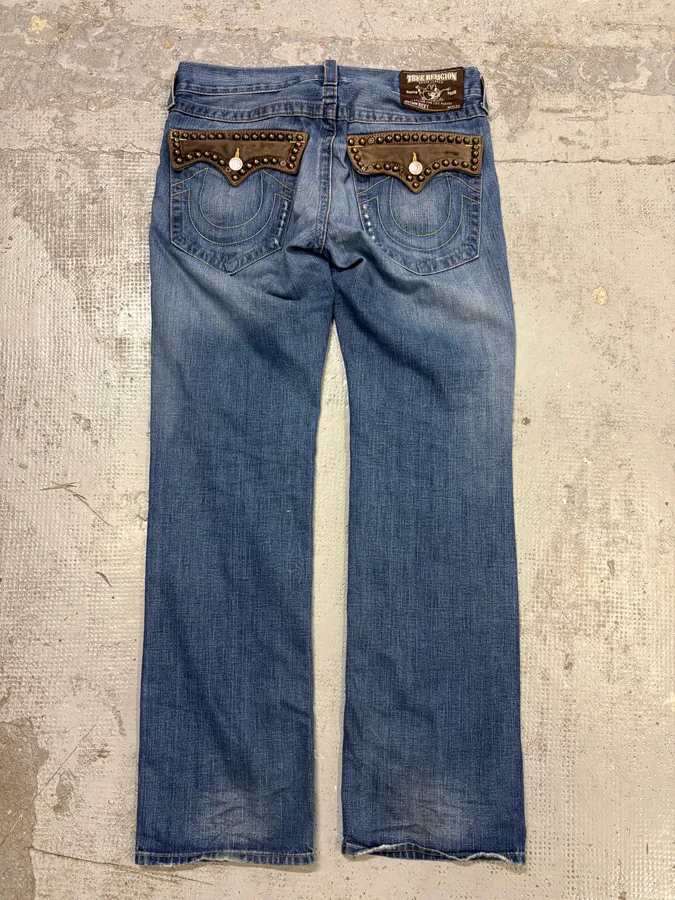 True Religion Blue Studded Denim Jeans