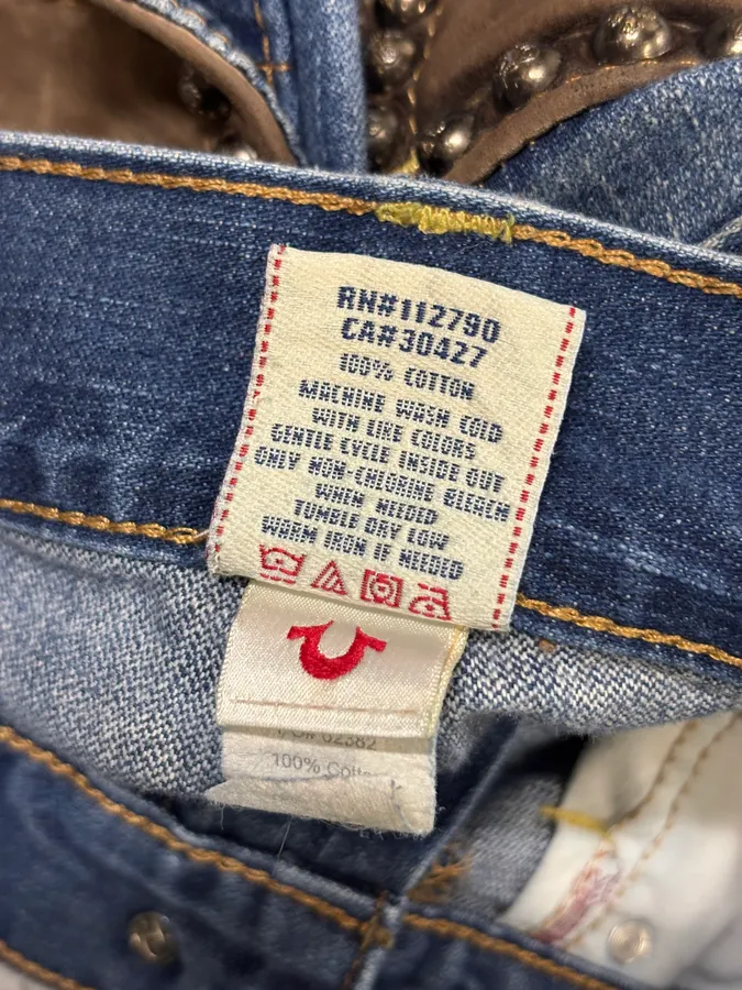 True Religion Blue Studded Denim Jeans - Image 13
