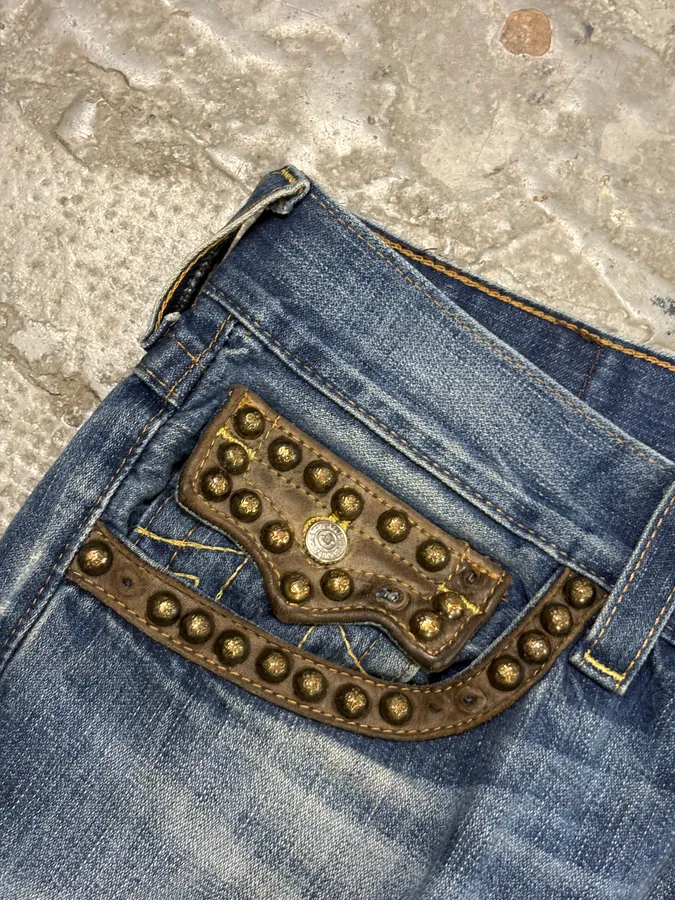 True Religion Blue Studded Denim Jeans - Image 8