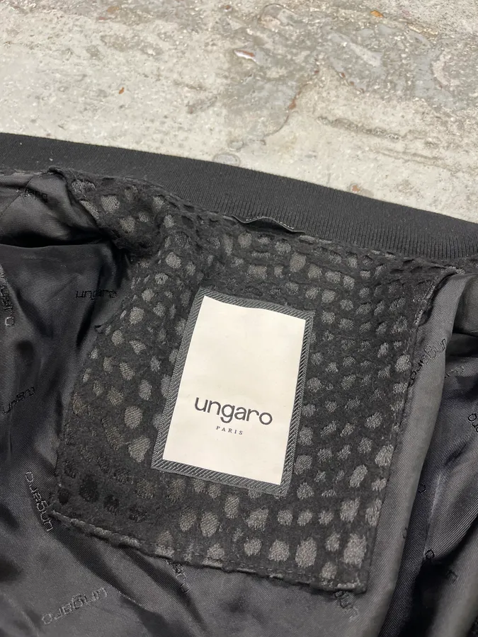 Ungaro Black Crocodile Effect Bomber Jacket - Image 8