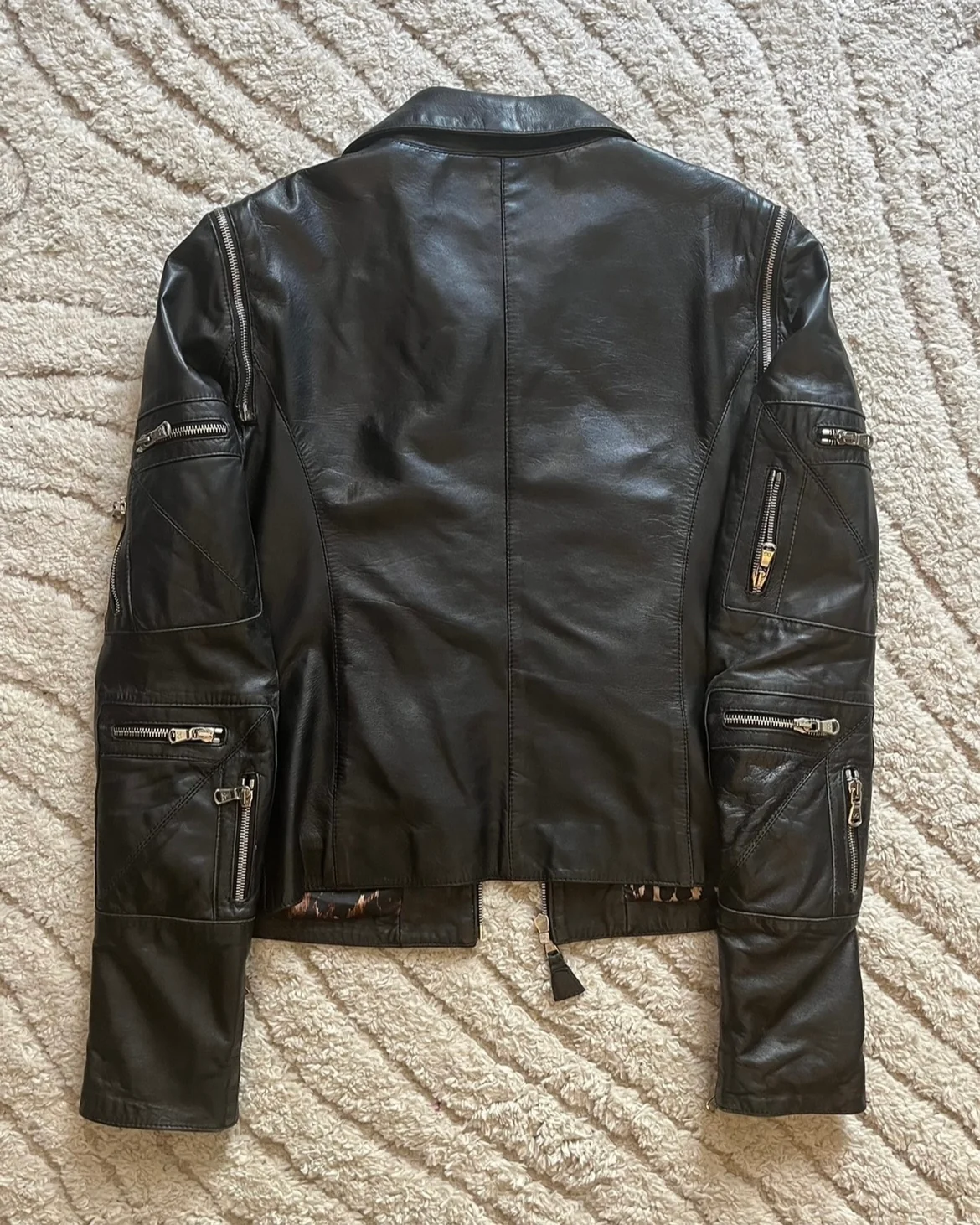 00s Dolce & Gabbana Multi Zips Leather Jacket With Detachable Arms (XS) - Image 7