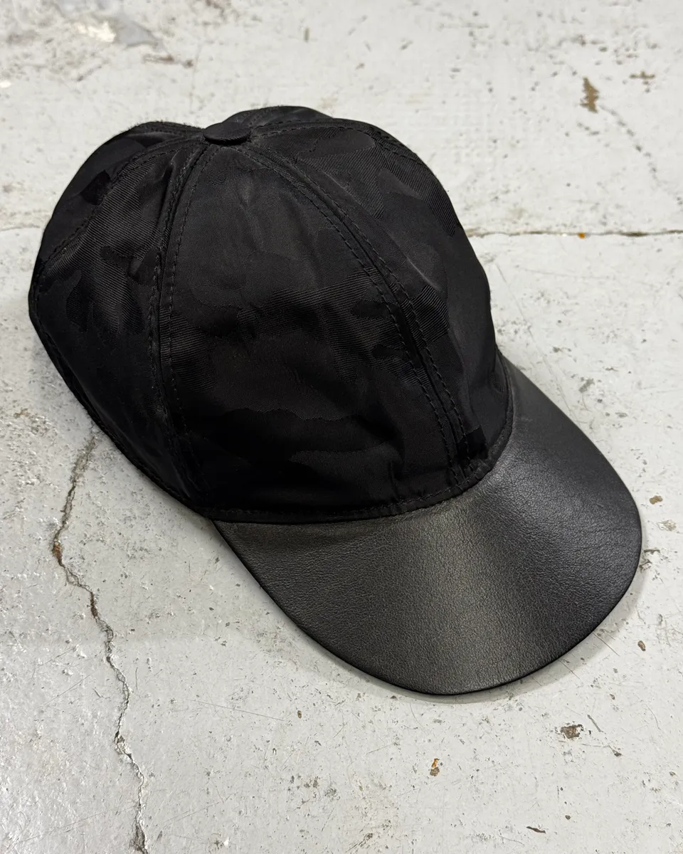 Valentino Black Camo Hybrid Leather Buckle Cap - Image 4
