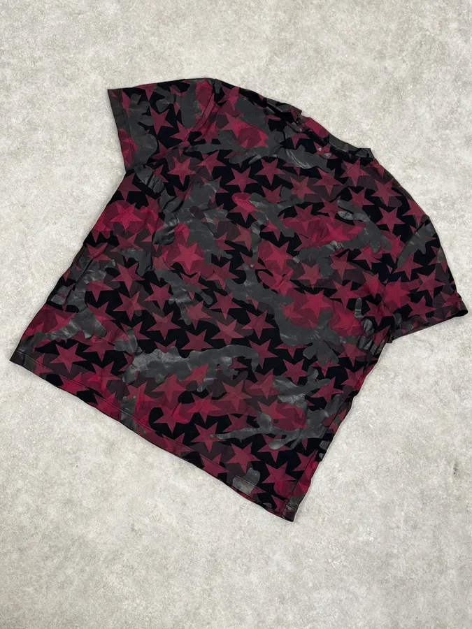 Valentino Black & Red Star Camo T-Shirt - Image 6