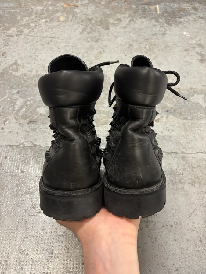 Valentino Garavini Black Studded Leather Boots - Image 7