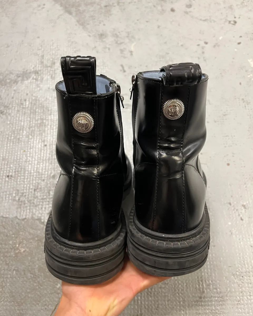 Versace Black Leather Boots - Image 8