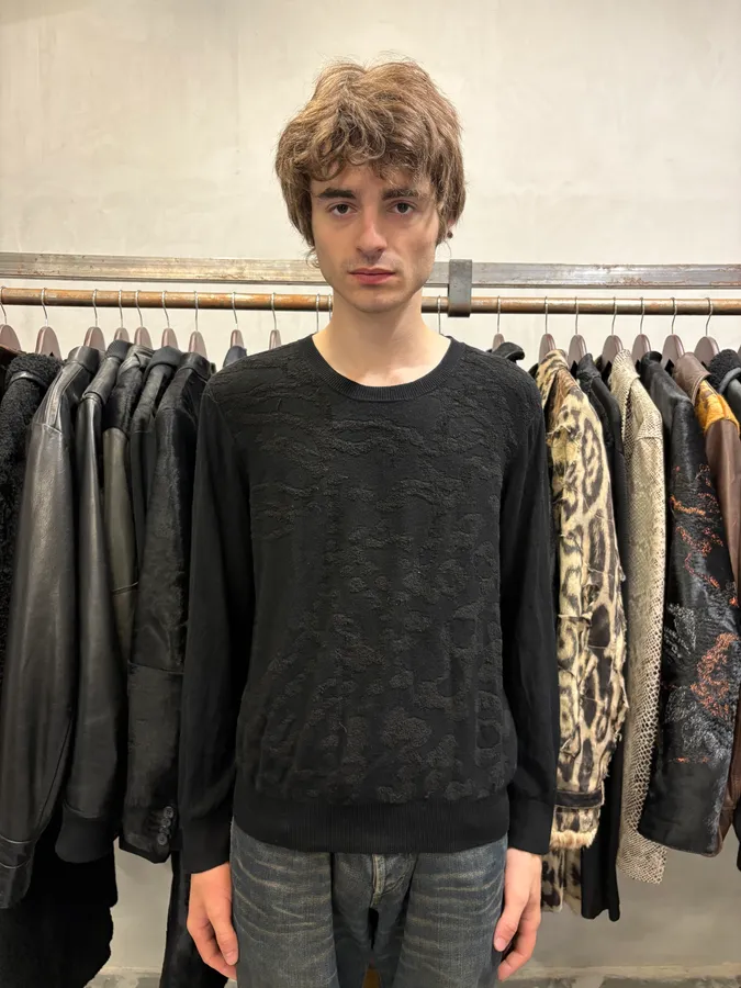 Versace Black Modern Cotton Sweater - Image 2