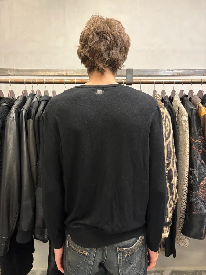 Versace Black Modern Cotton Sweater - Image 3