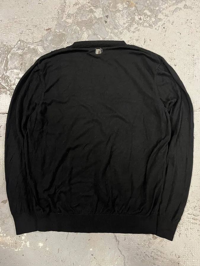 Versace Black Modern Cotton Sweater - Image 6