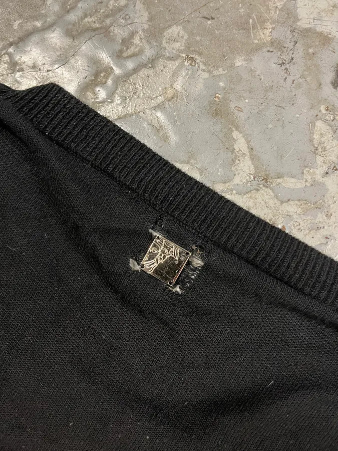 Versace Black Modern Cotton Sweater - Image 8