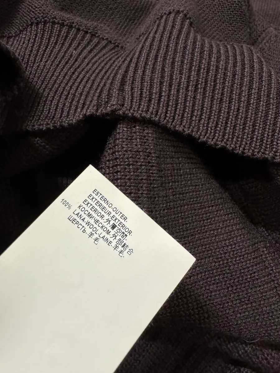 Versace Black V Neck Bordeaux Wool Sweater - Image 10