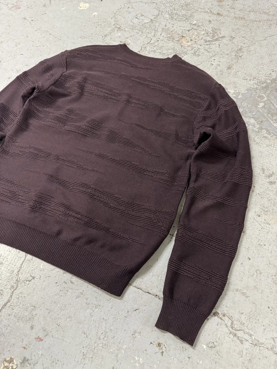 Versace Black V Neck Bordeaux Wool Sweater - Image 5