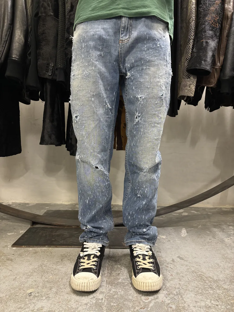 Versace Blue Ripped Denim Jeans