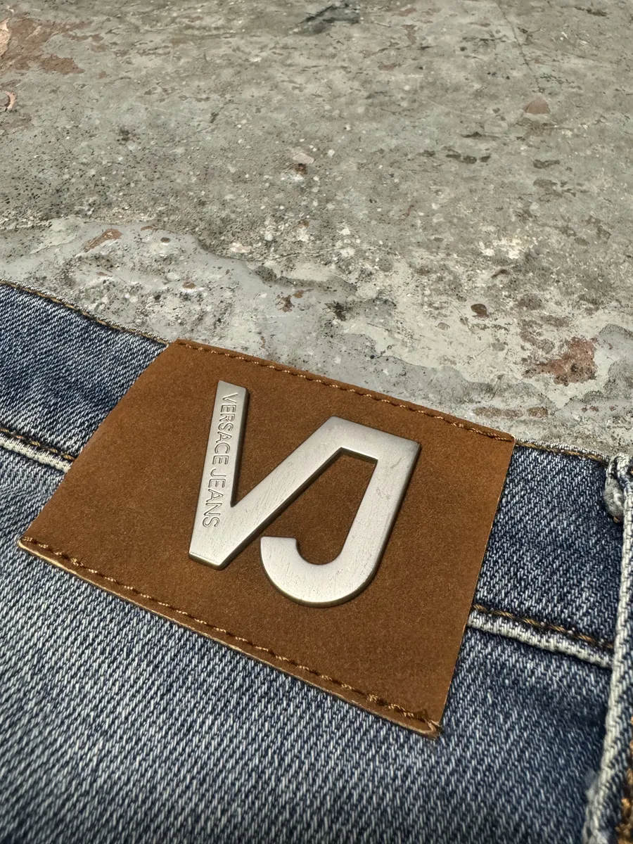 Versace Blue Ripped Denim Jeans - Image 9