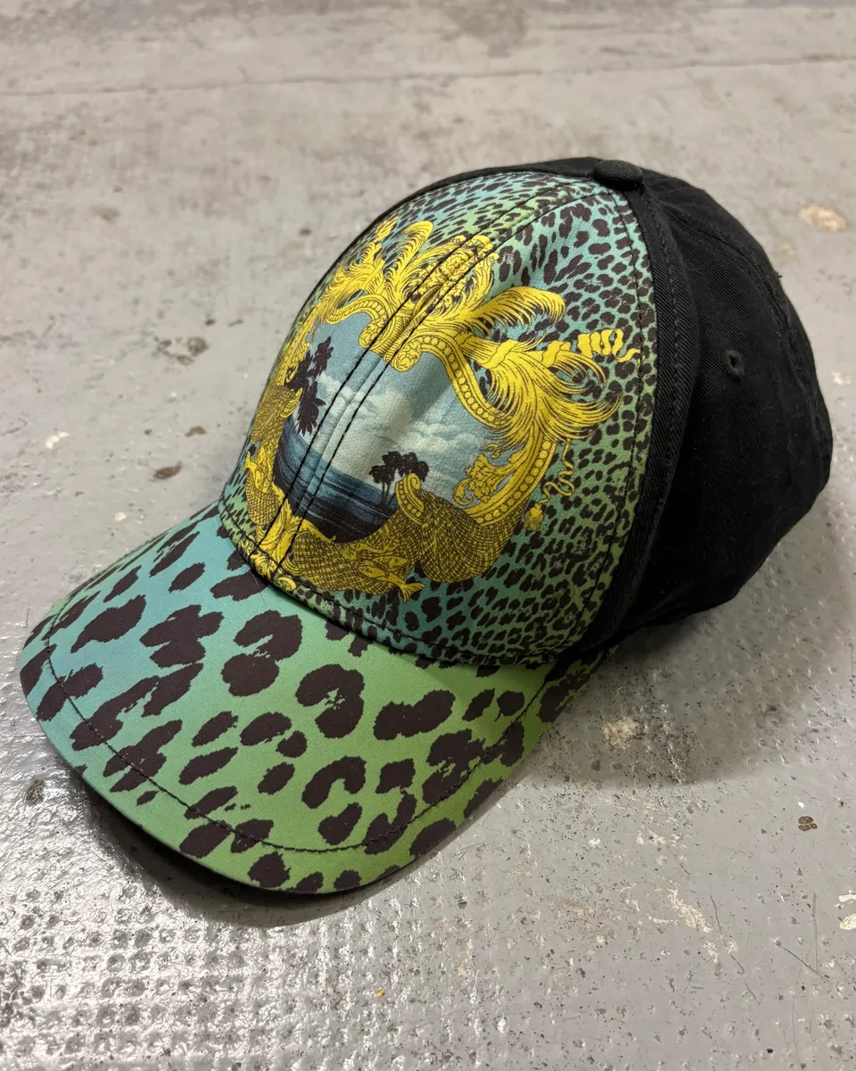 Versace H&M Turquoise Leopard Print Baseball Cap - Image 2