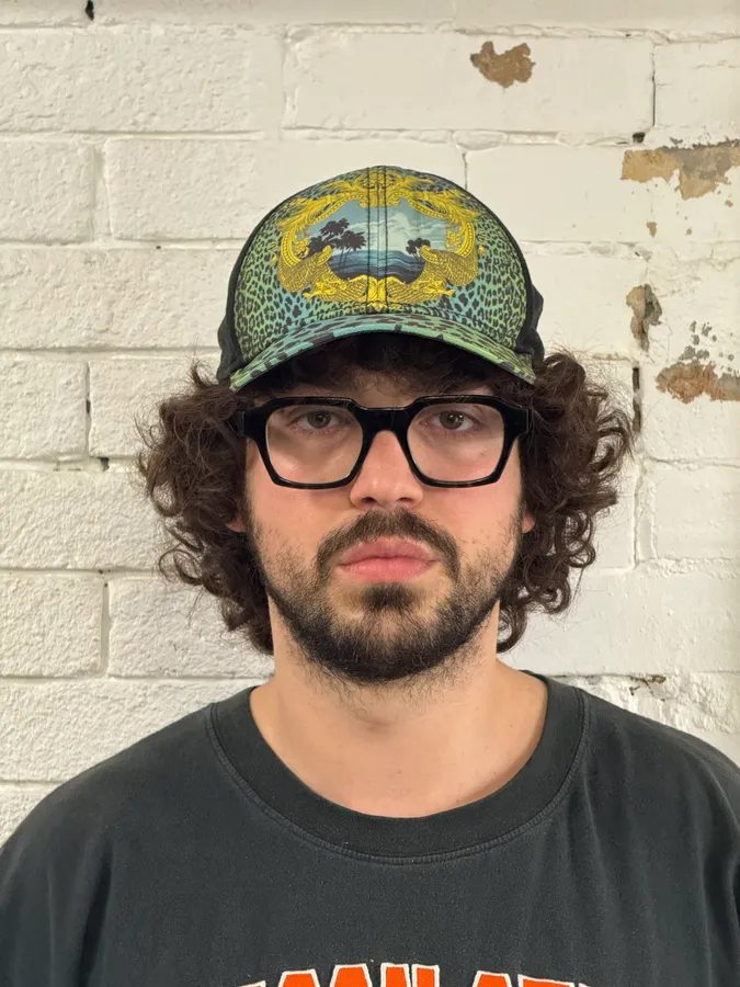 Versace H&M Turquoise Leopard Print Baseball Cap - Image 3
