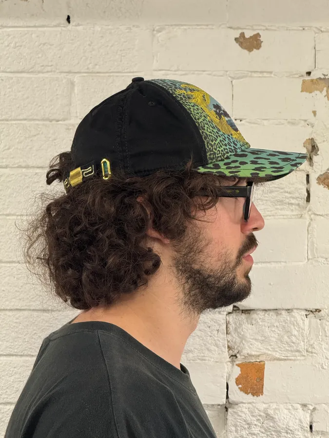 Versace H&M Turquoise Leopard Print Baseball Cap - Image 4