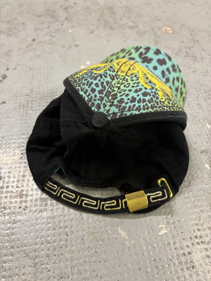 Versace H&M Turquoise Leopard Print Baseball Cap - Image 6