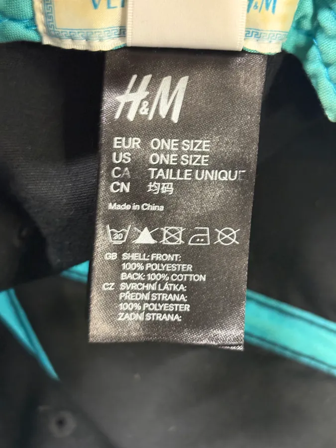 Versace H&M Turquoise Leopard Print Baseball Cap - Image 9