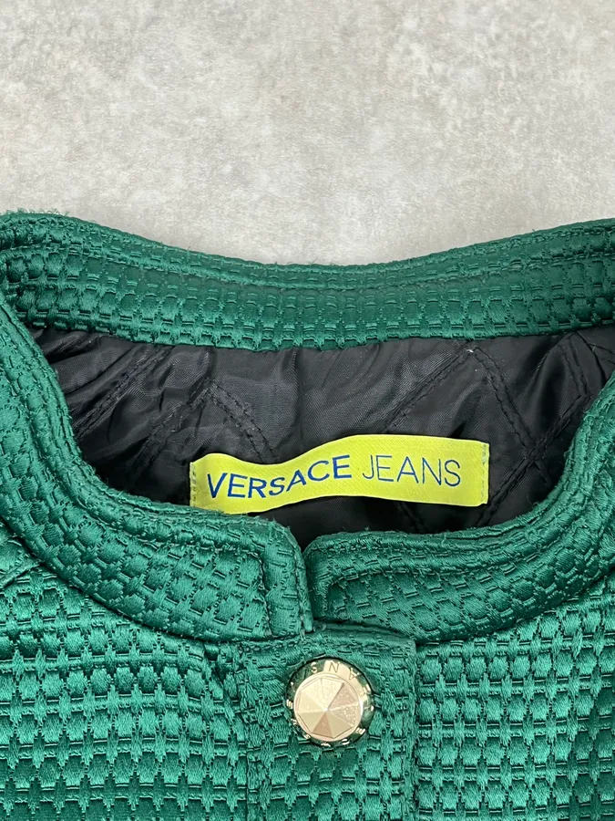 Versace Italian Green Bomber Royal Jacket - Image 9