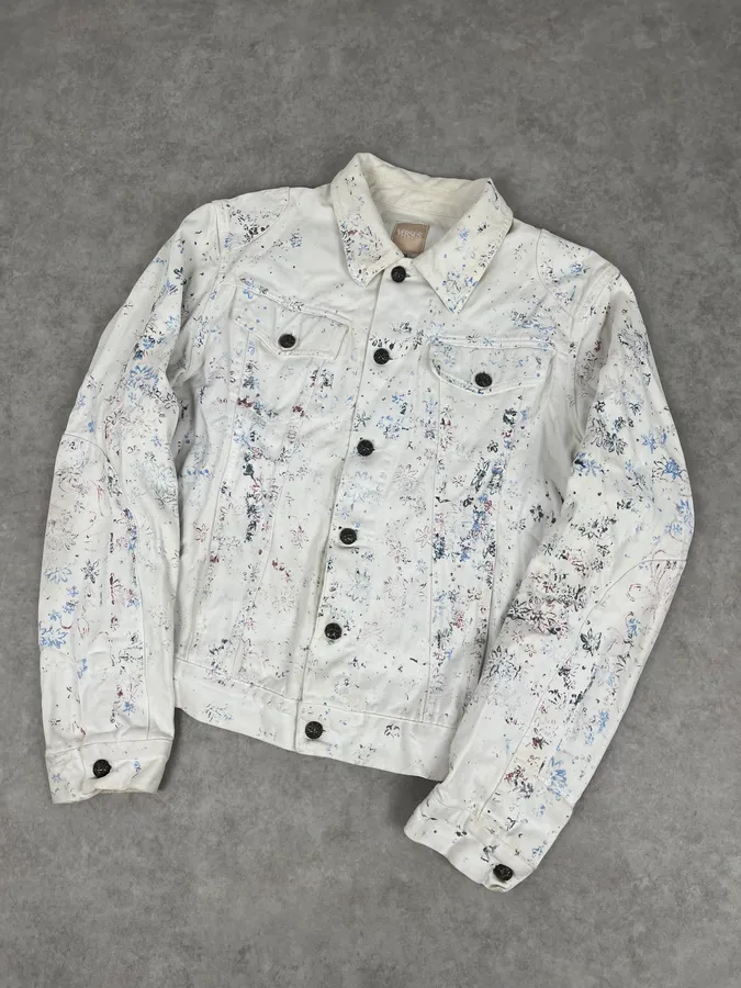 Versace Royal Erased White Denim Jacket - Image 4