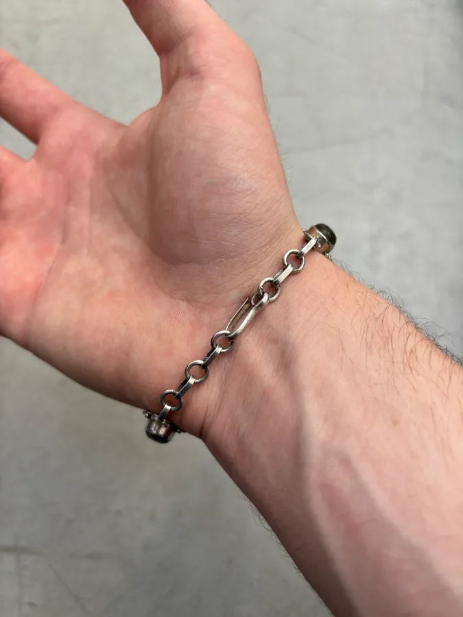 Vintage Sterling Silver Labradorite Bracelet - Image 3
