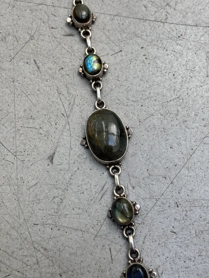 Vintage Sterling Silver Labradorite Bracelet - Image 4