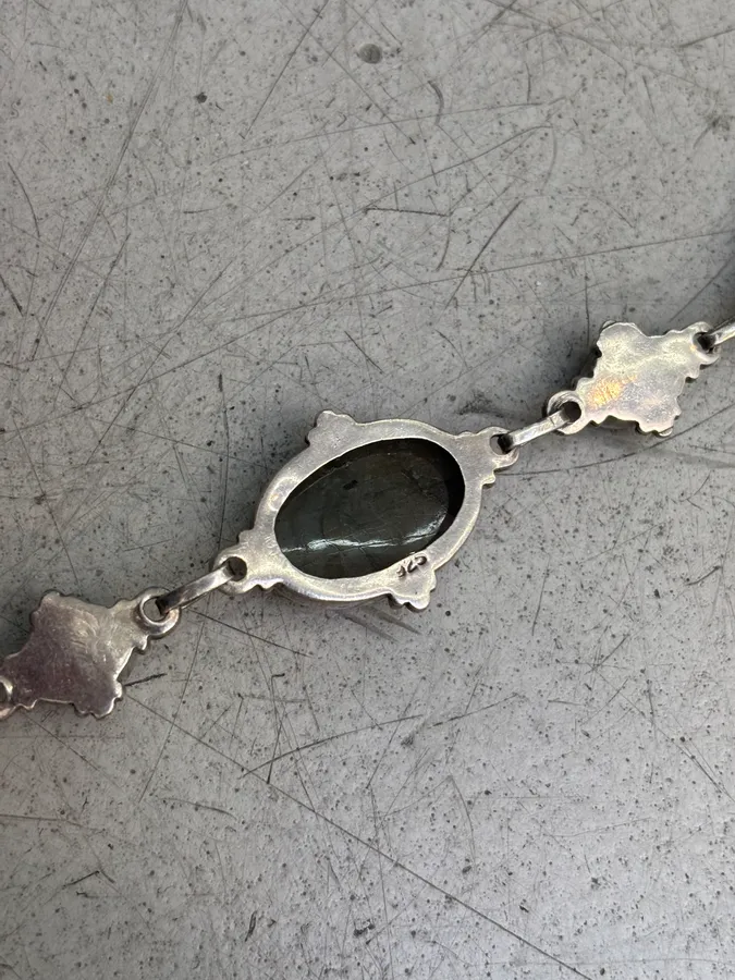 Vintage Sterling Silver Labradorite Bracelet - Image 7