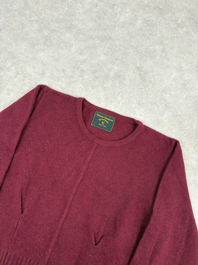 Vivienne Westwood Bordeaux Wool Cropped Sweater - Image 4