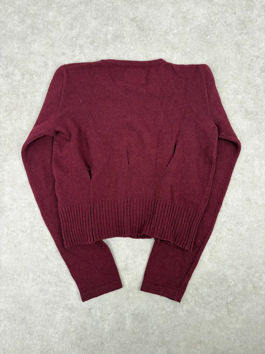 Vivienne Westwood Bordeaux Wool Cropped Sweater - Image 6