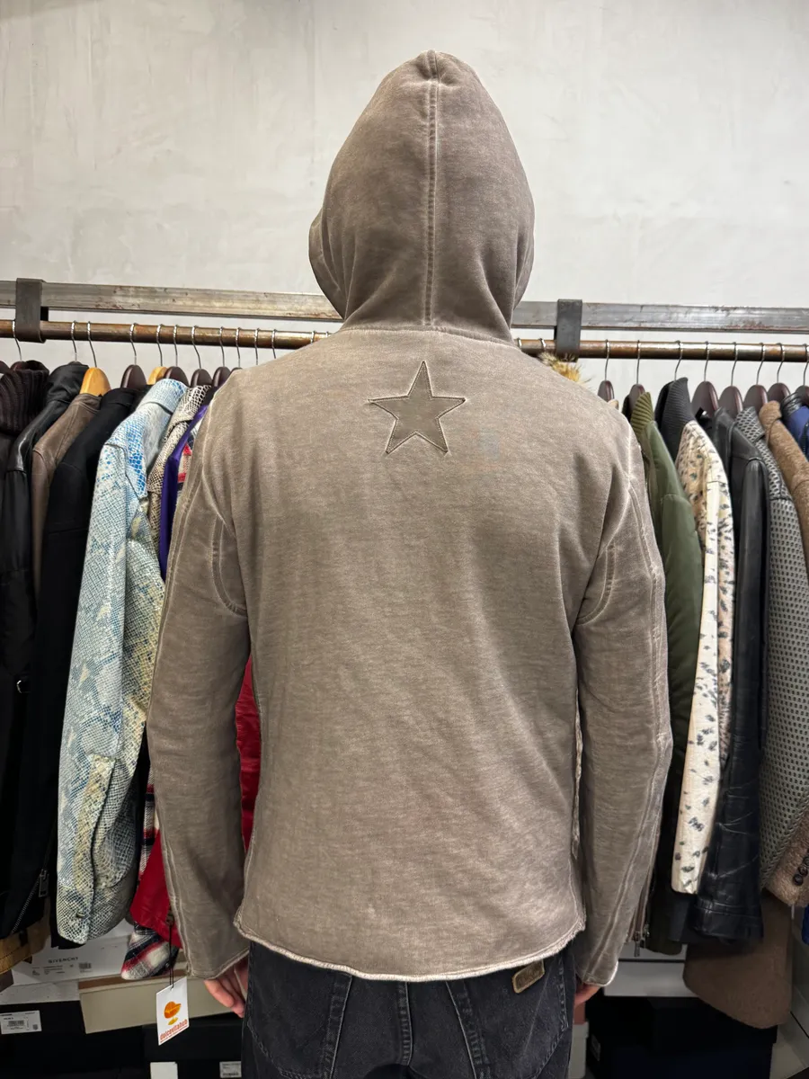 WLG by Giorgio Brato Grey Brut Avant-Garde Zip-up Hoodie - Image 3