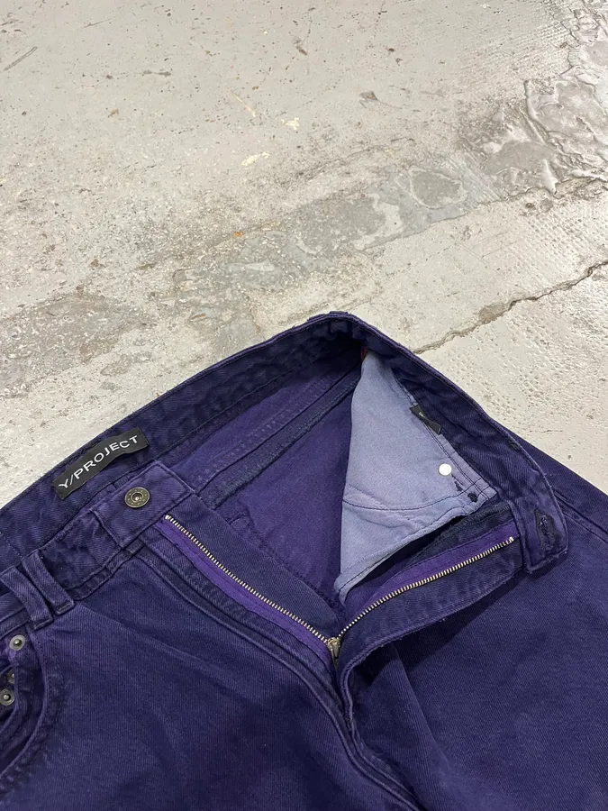 Y-Project Double Layering Purple Denim Jeans - Image 10