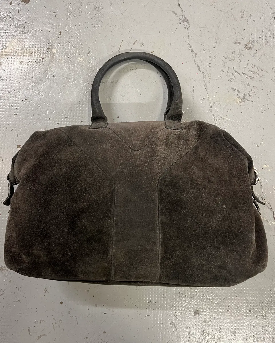 Yves Saint Laurent Anthracite Grey Suede Easy Handle Bag - Image 8