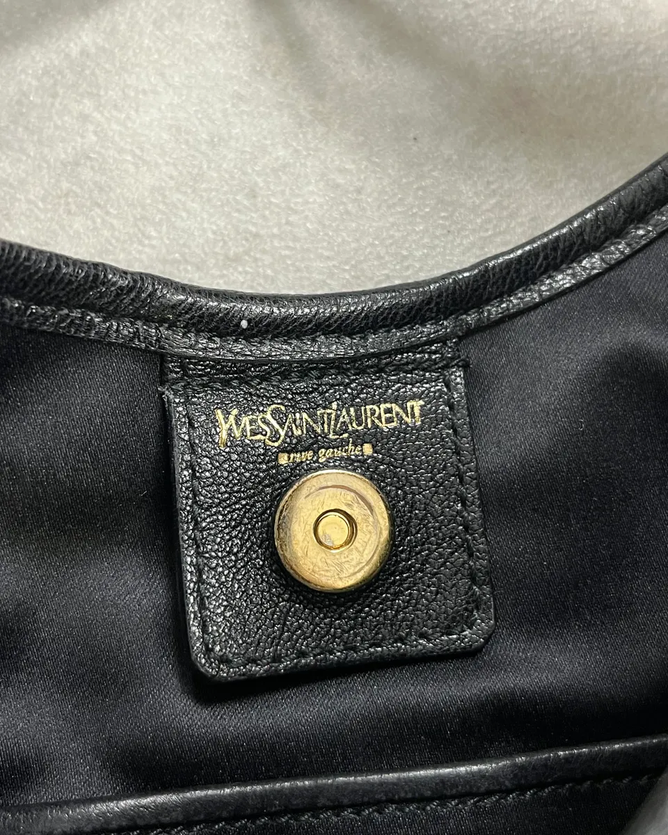 Yves Saint Laurent Black Leather Fishscale Hobo Shoulder Bag - Image 11