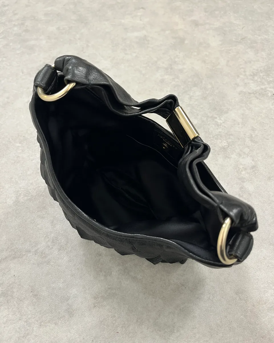 Yves Saint Laurent Black Leather Fishscale Hobo Shoulder Bag - Image 9