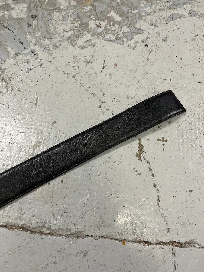 Yves Saint Laurent Black Leather Signature Belt - Image 6