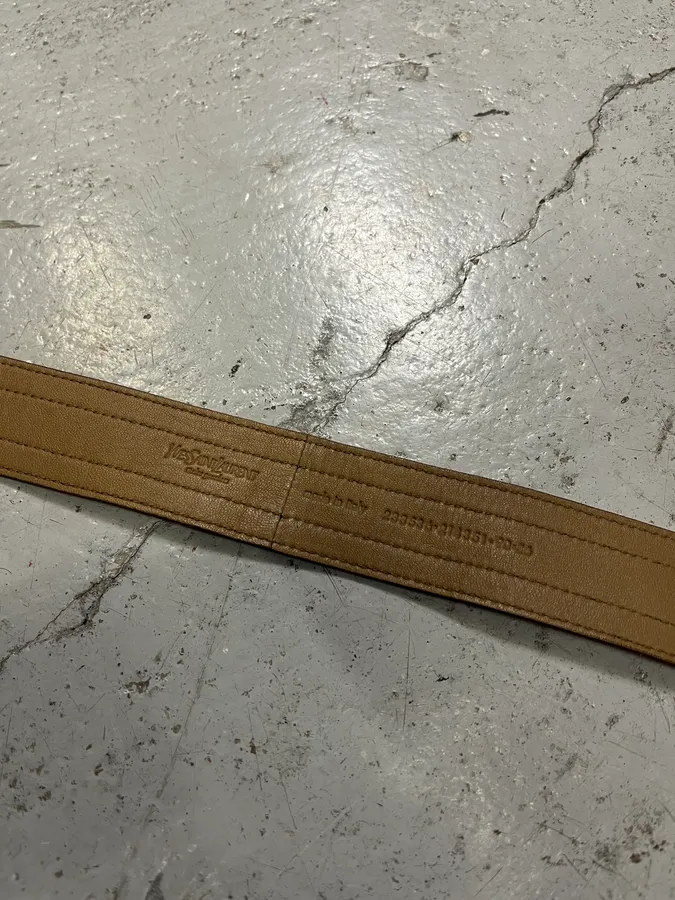 Yves Saint Laurent Brown Leather Belt - Image 8