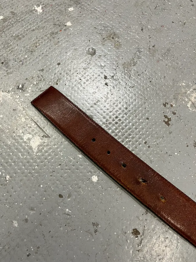 Yves Saint Laurent Brown Leather Buckle Belt - Image 8