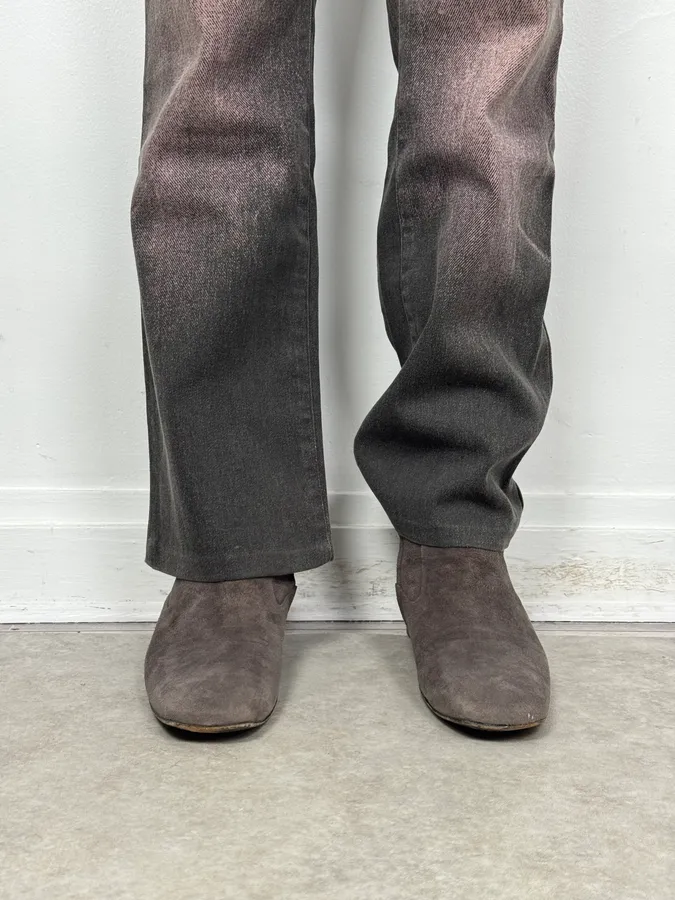 Yves Saint Laurent Grey Suede Ankle Boots - Image 2