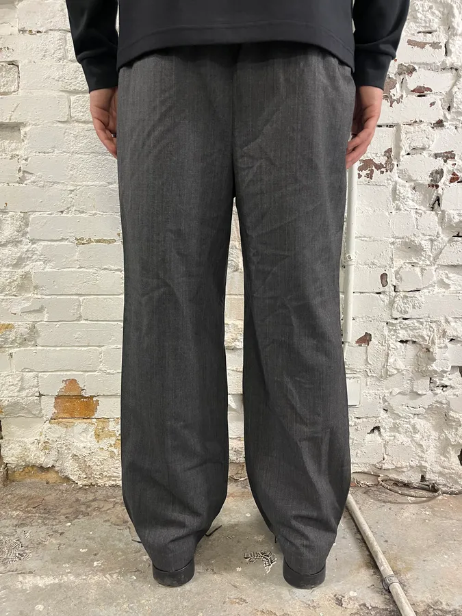 Yves Saint Laurent Grey Wool Suit Pants Wide Leg - Image 4