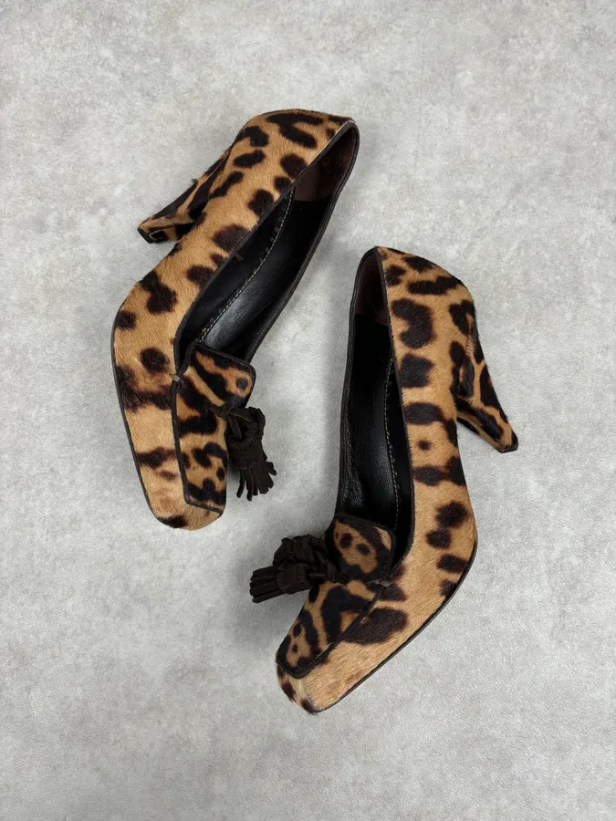 Yves Saint Laurent Leopard Pony Hair Heels - Image 2