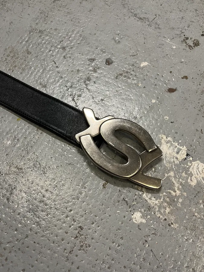 Yves Saint Laurent Propaganda Black Leather Belt - Image 5