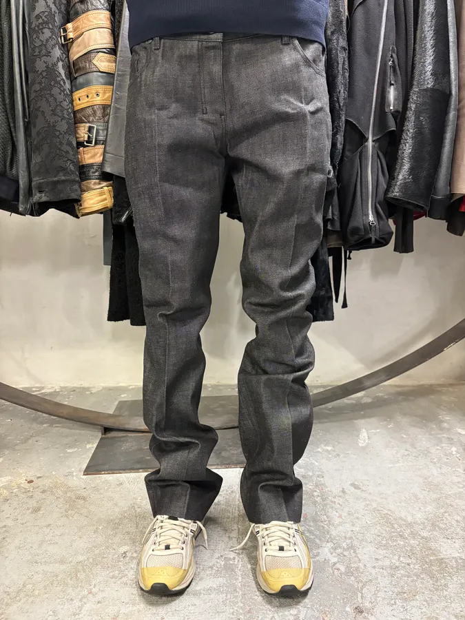 Yves Saint Laurent Raw Grey Denim Jeans