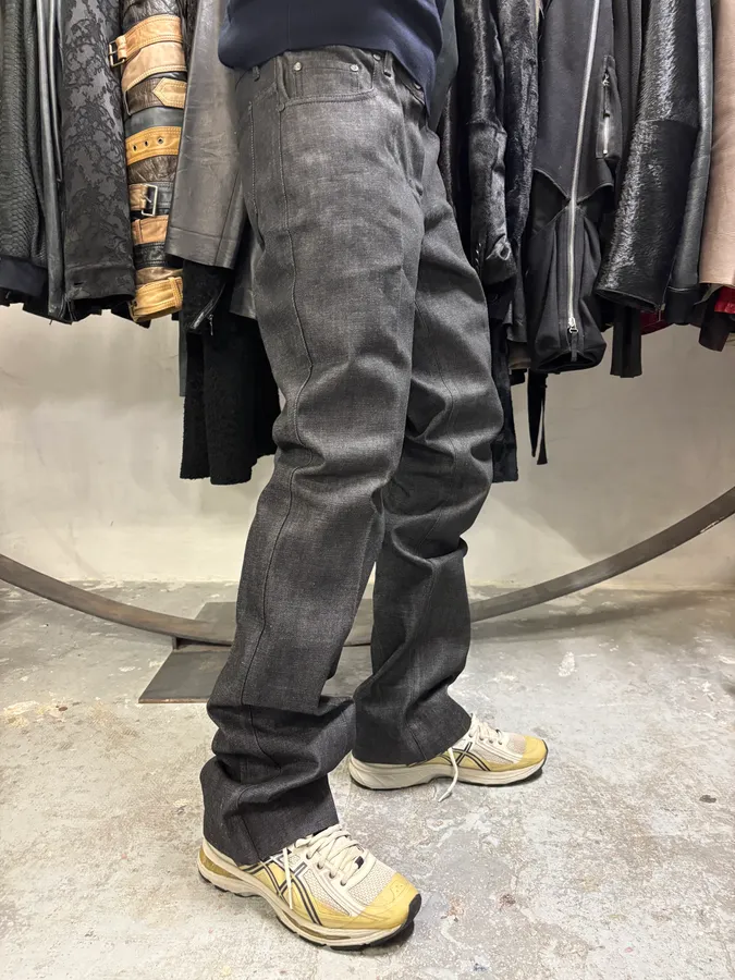 Yves Saint Laurent Raw Grey Denim Jeans - Image 2